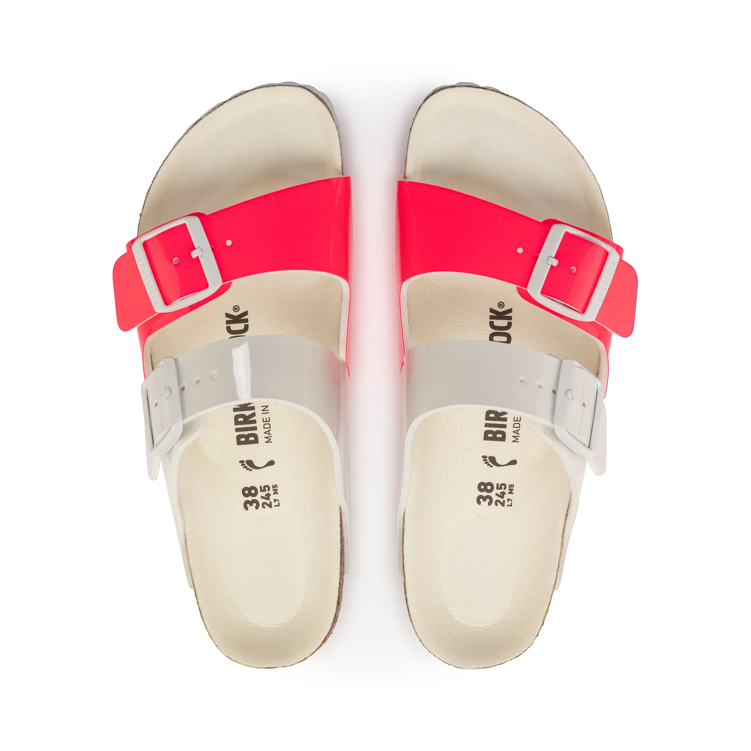 Arizona Vegan Split Neon Pink/White Birko-Flor Patent