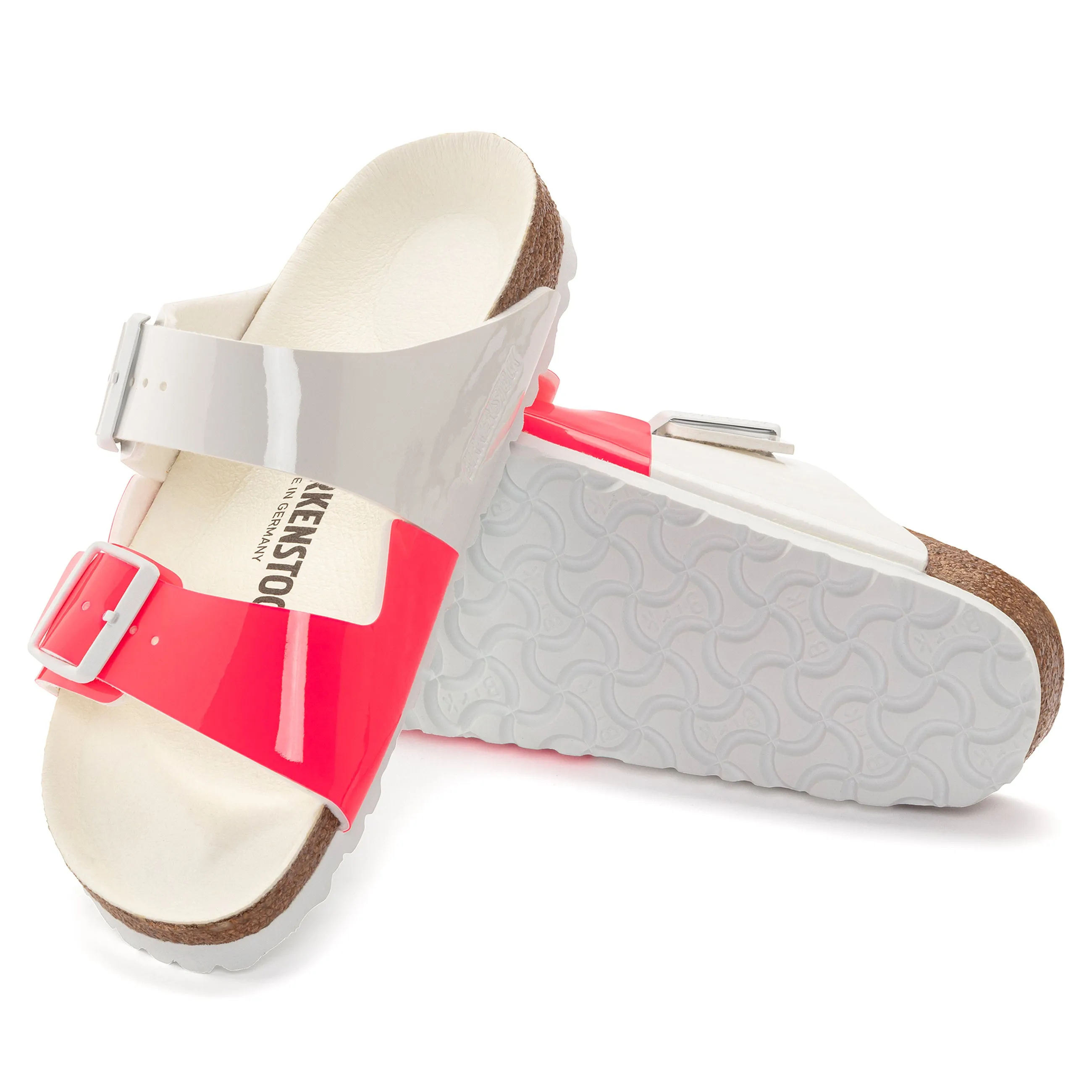 Arizona Vegan Split Neon Pink/White Birko-Flor Patent
