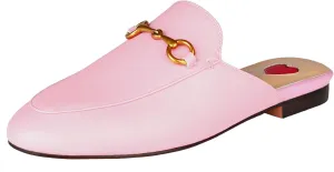 Arqa Mules for Women Almond Toe Leather Flats Slip-on Comfort Backless Loafers Buckle Mule Shoes