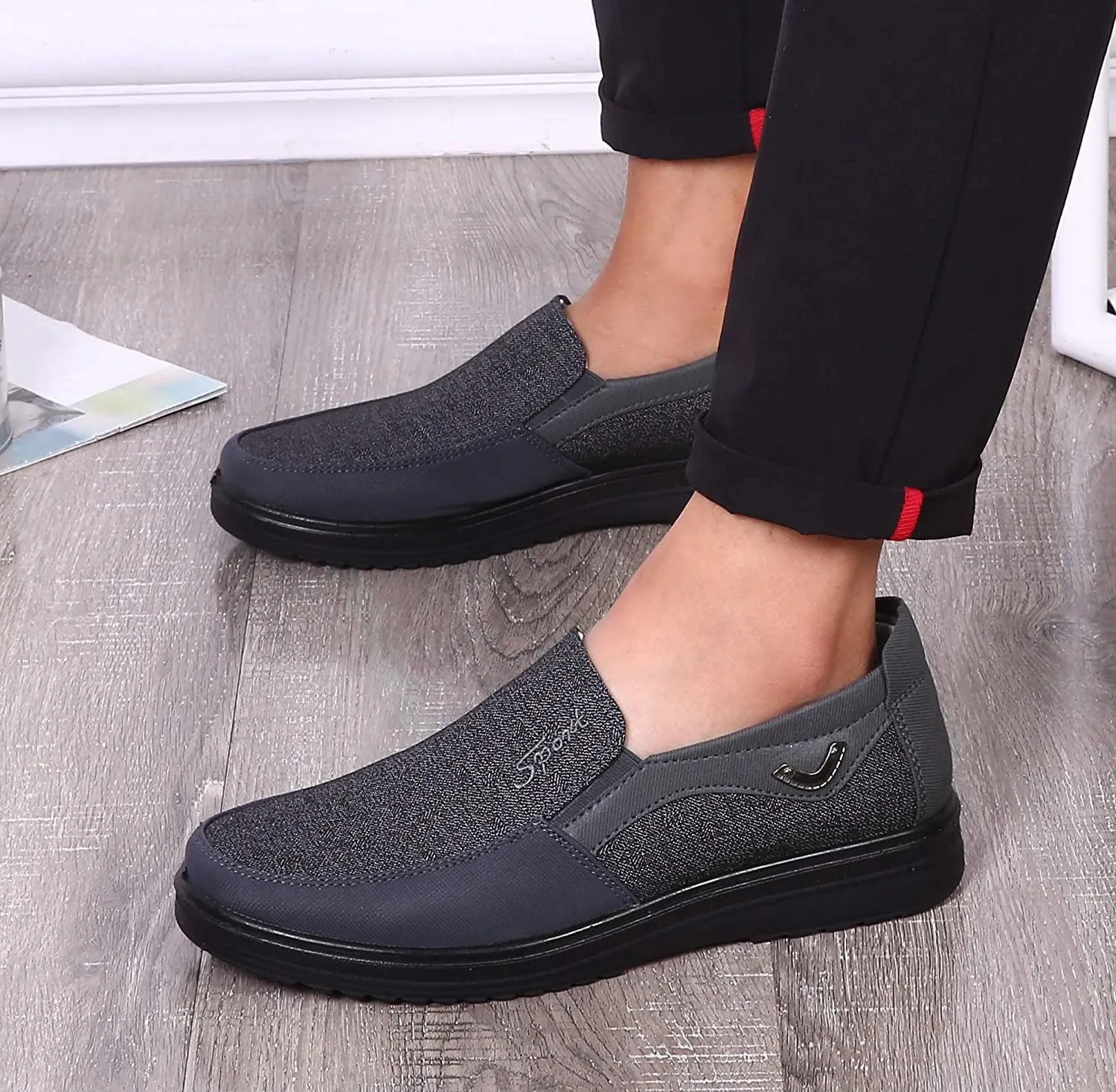 Asifn Men's Loafers Casual Slip On Dress Shoes Walking Leather Soft Boat Driving Lightweight Breathable Large Size