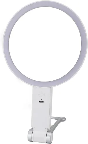 Asixxsix Lighted Makeup Mirror, Travel Handheld and Wall Mounted Makeup Mirror with Foldable Handle, 5X Double Sided Vanity Mirror, 3 Color Lights Adjustable Brightness, USB Rechargeable