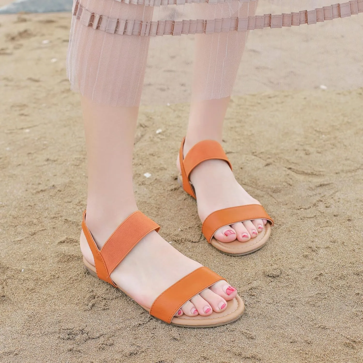 Ataiwee Women's Flat Slide Sandals - Fashionable Braided Elegant Cross Strap Flat Summer Sandals.