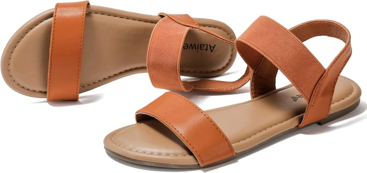 Ataiwee Women's Flat Slide Sandals - Fashionable Braided Elegant Cross Strap Flat Summer Sandals.