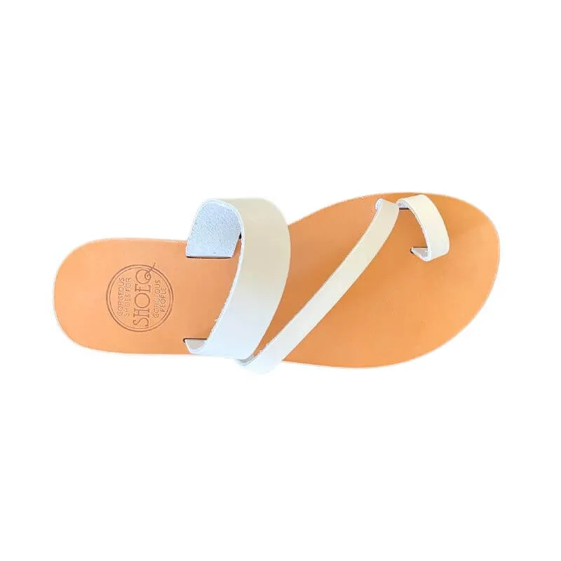 Athena Flat Slide in White