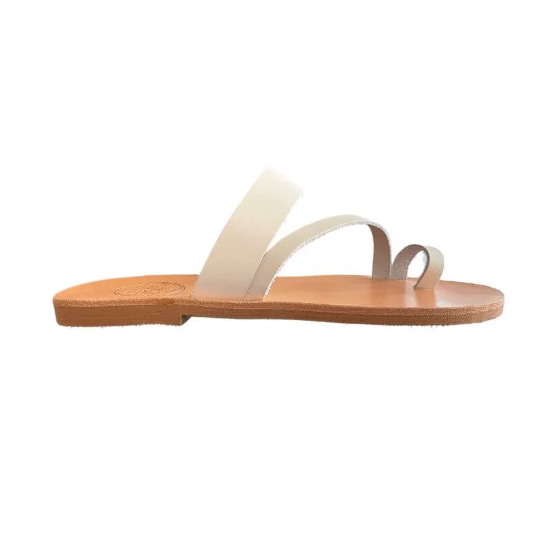 Athena Flat Slide in White