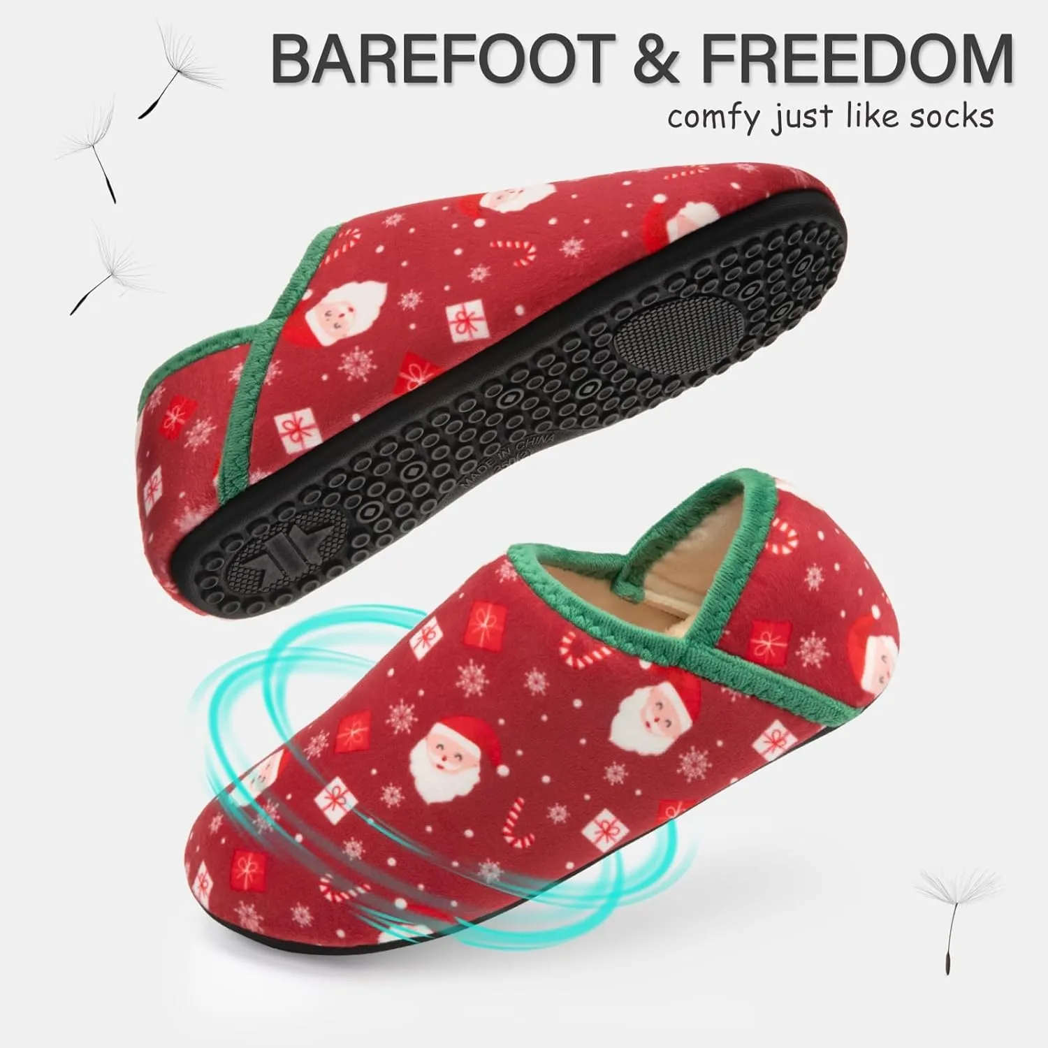 ATHMILE House Slippers for Women Men Indoor Barefoot Slippers Socks Furry Slip on House Shoes Cozy Comfy Slippers for Home Bedroom Travel Yoga