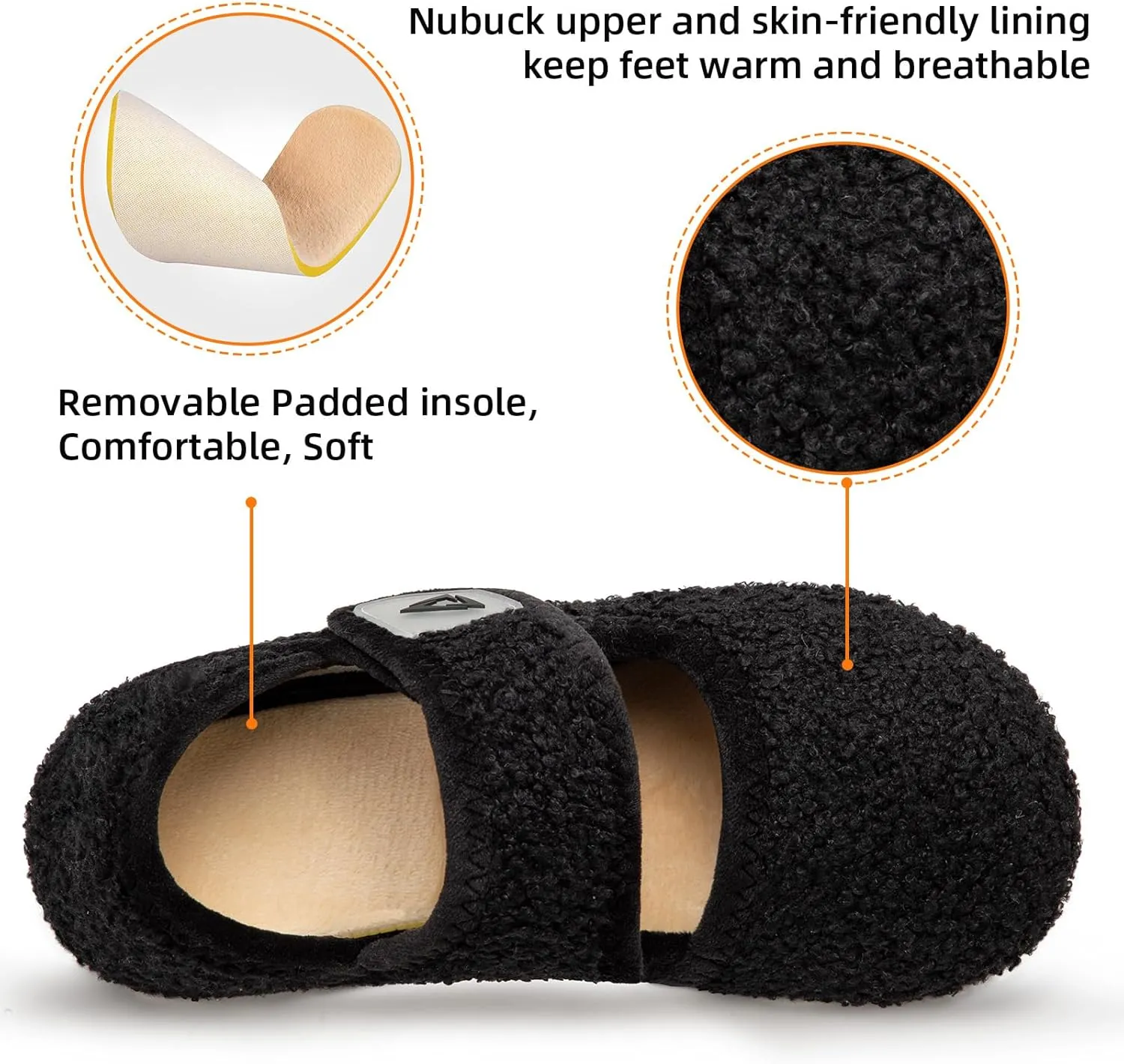 ATHMILE House Slippers for Women Men Indoor Barefoot Socks Wide Diabetic Shoes Adjustable House Slippers for Home Travel