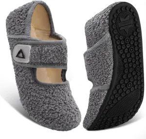 ATHMILE House Slippers for Women Men Indoor Barefoot Socks Wide Diabetic Shoes Adjustable House Slippers for Home Travel