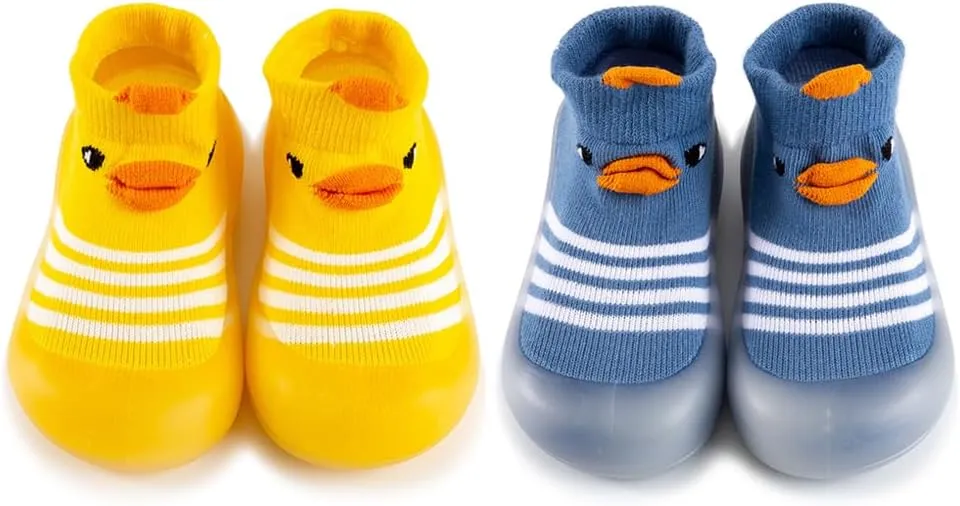 Baby Non Slip Socks Shoes Toddler Girls Boys First Walking Shoes Infant Indoor Floor Slipper Sneakers 2 Pairs