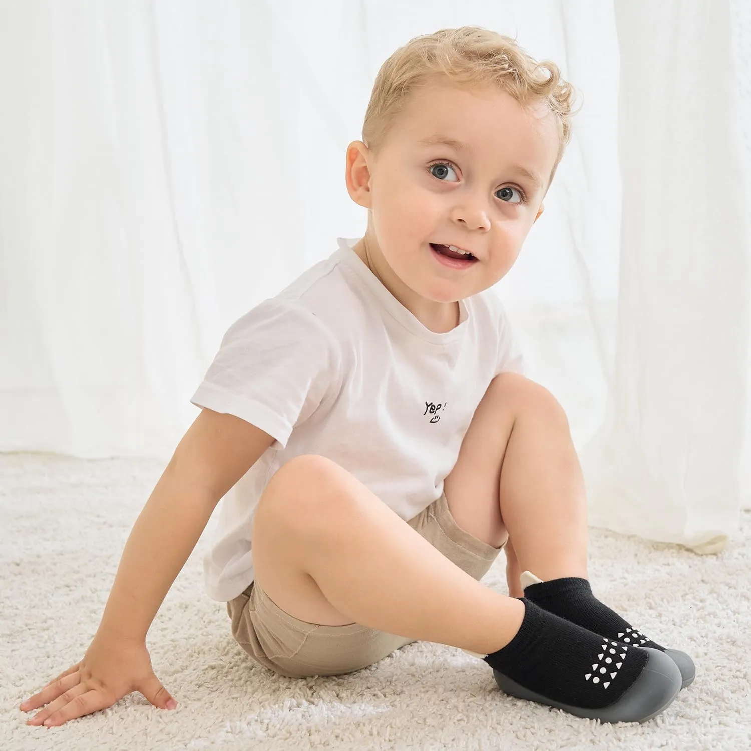 Baby Sock Shoes Baby Walking Shoes Infant Non-Slip Breathable Slippers with Soft Rubber Sole Baby Boys Girls Sneakers