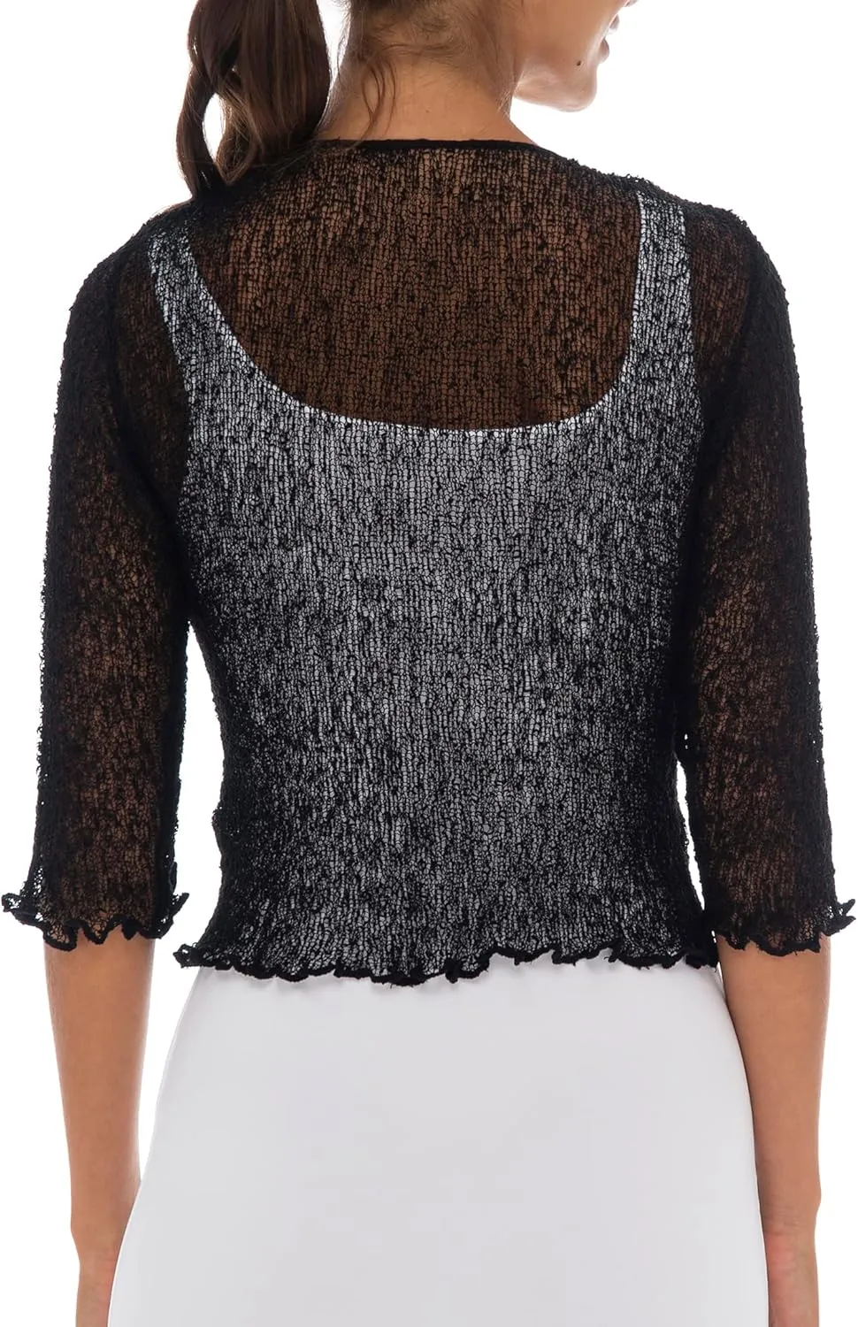 Back From Bali Womens Sheer Shrug Cardigan Lightweight Knit
