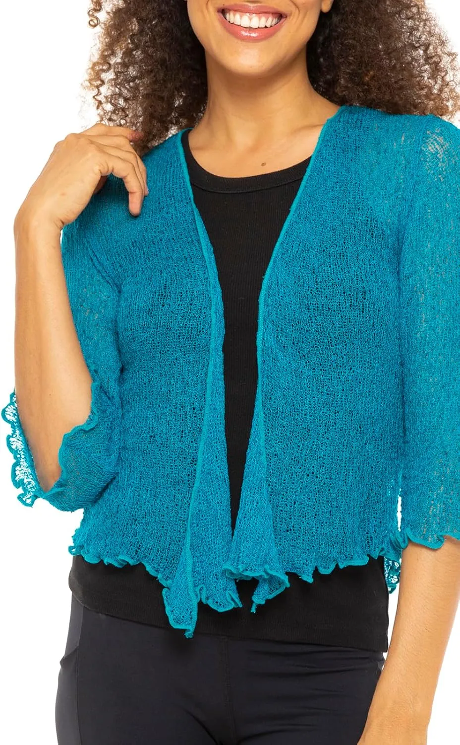 Back From Bali Womens Sheer Shrug Cardigan Lightweight Knit
