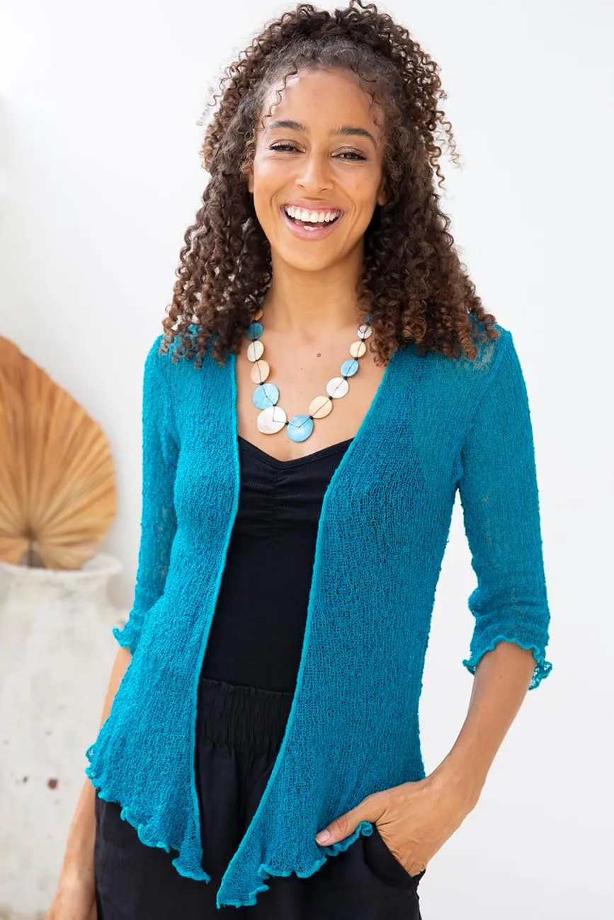 Back From Bali Womens Sheer Shrug Cardigan Lightweight Knit