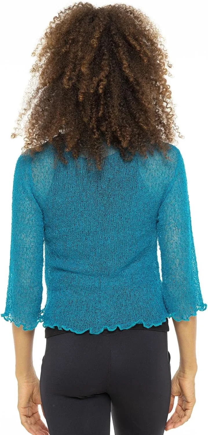 Back From Bali Womens Sheer Shrug Cardigan Lightweight Knit