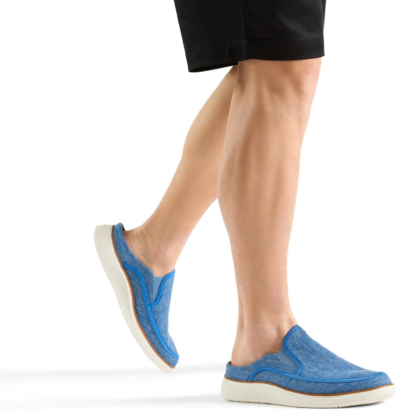 Backless Slip On Casual Mens Fashion Open Back Loafers Outdoor Slippers Canvas House Indoor Non-Slip Shoes