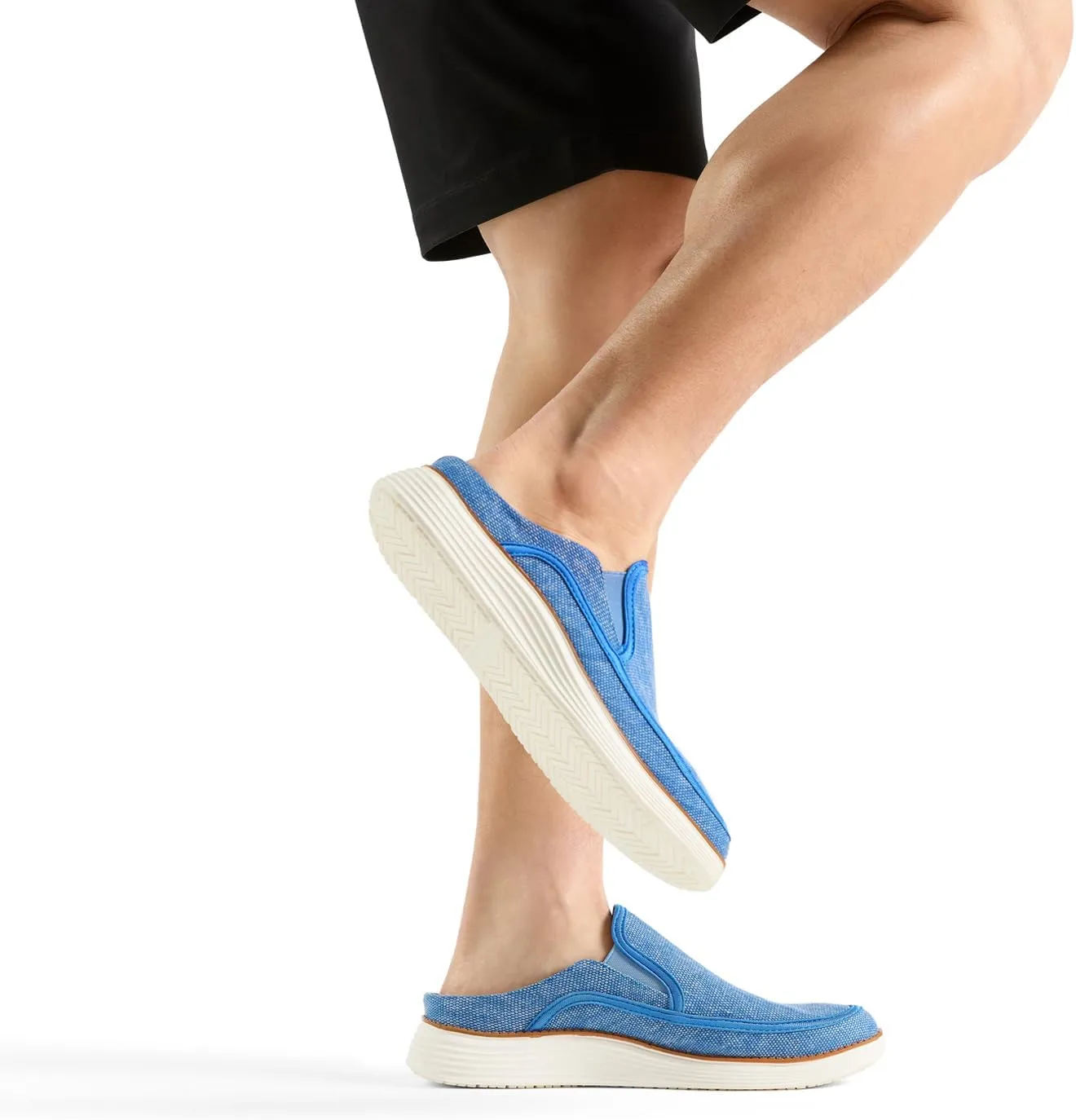 Backless Slip On Casual Mens Fashion Open Back Loafers Outdoor Slippers Canvas House Indoor Non-Slip Shoes