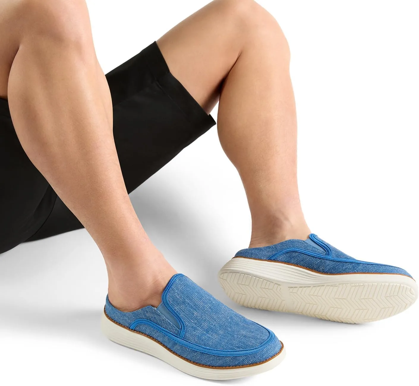 Backless Slip On Casual Mens Fashion Open Back Loafers Outdoor Slippers Canvas House Indoor Non-Slip Shoes