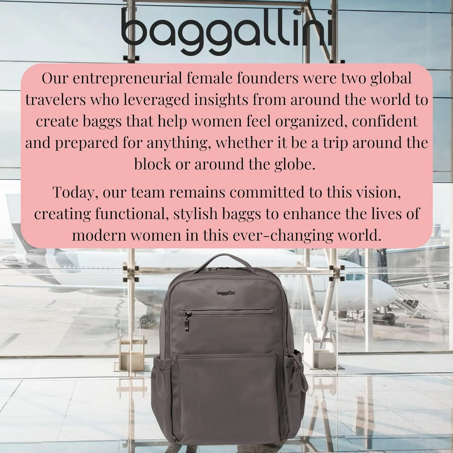 Baggallini Tribeca Expandable Laptop Backpack - 15"x11" Lightweight Work Travel Bag w/Luggage Sleeve & RFID