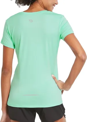baleaf Women's Short Sleeve Running Workout Shirts Athletic Tops Lightweight Quick Dry Training Yoga Crewneck