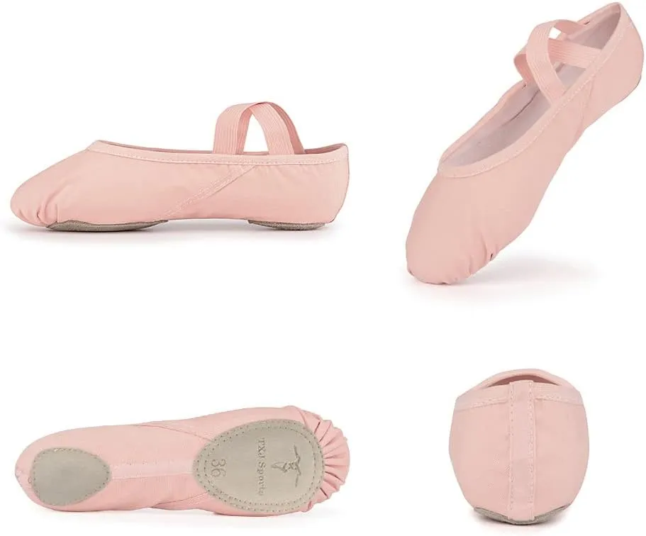 Ballet Slipper Dance Shoes for Women & Girls - Canvas Ballet Shoes for Yoga
