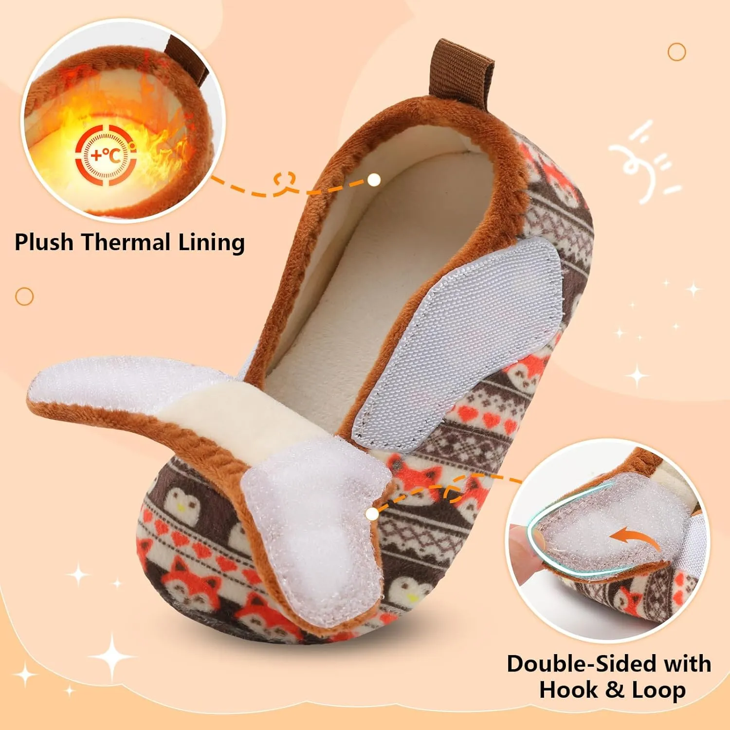 BARERUN Toddler Slippers Boys Girls House Shoes Warm Kids Slippers With Non-Slip Rubber Sole Fuzzy Cozy Walking Shoes Indoor/Outdoor