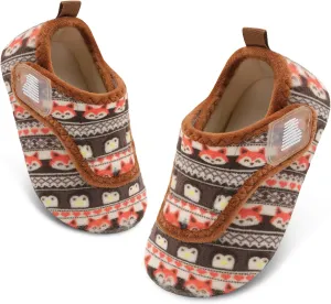 BARERUN Toddler Slippers Boys Girls House Shoes Warm Kids Slippers With Non-Slip Rubber Sole Fuzzy Cozy Walking Shoes Indoor/Outdoor