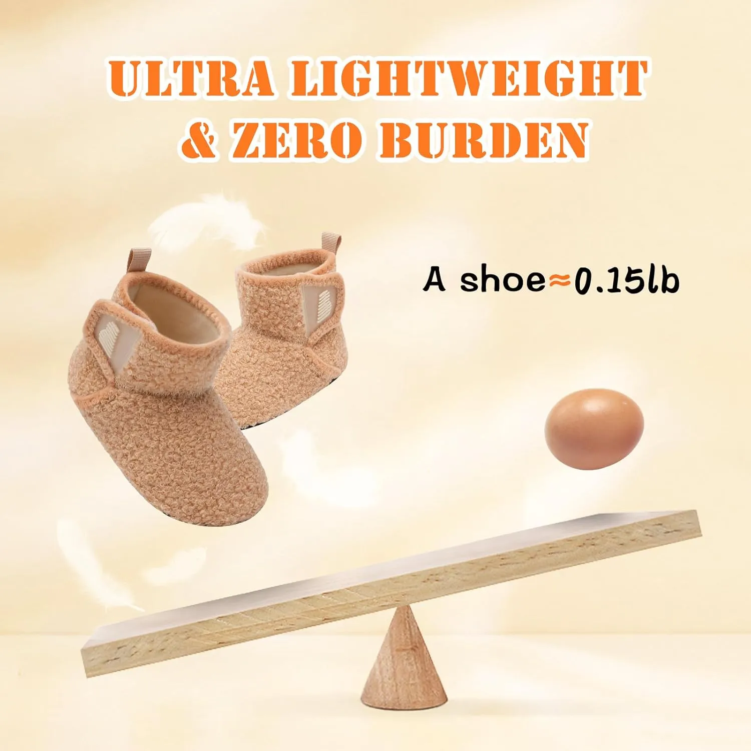 BARERUN Toddler Slippers Girls Boys House Shoes Baby Winter Booties Plush Cozy Kids House Slipper Warm Lightweight Infant Walking Shoes Socks