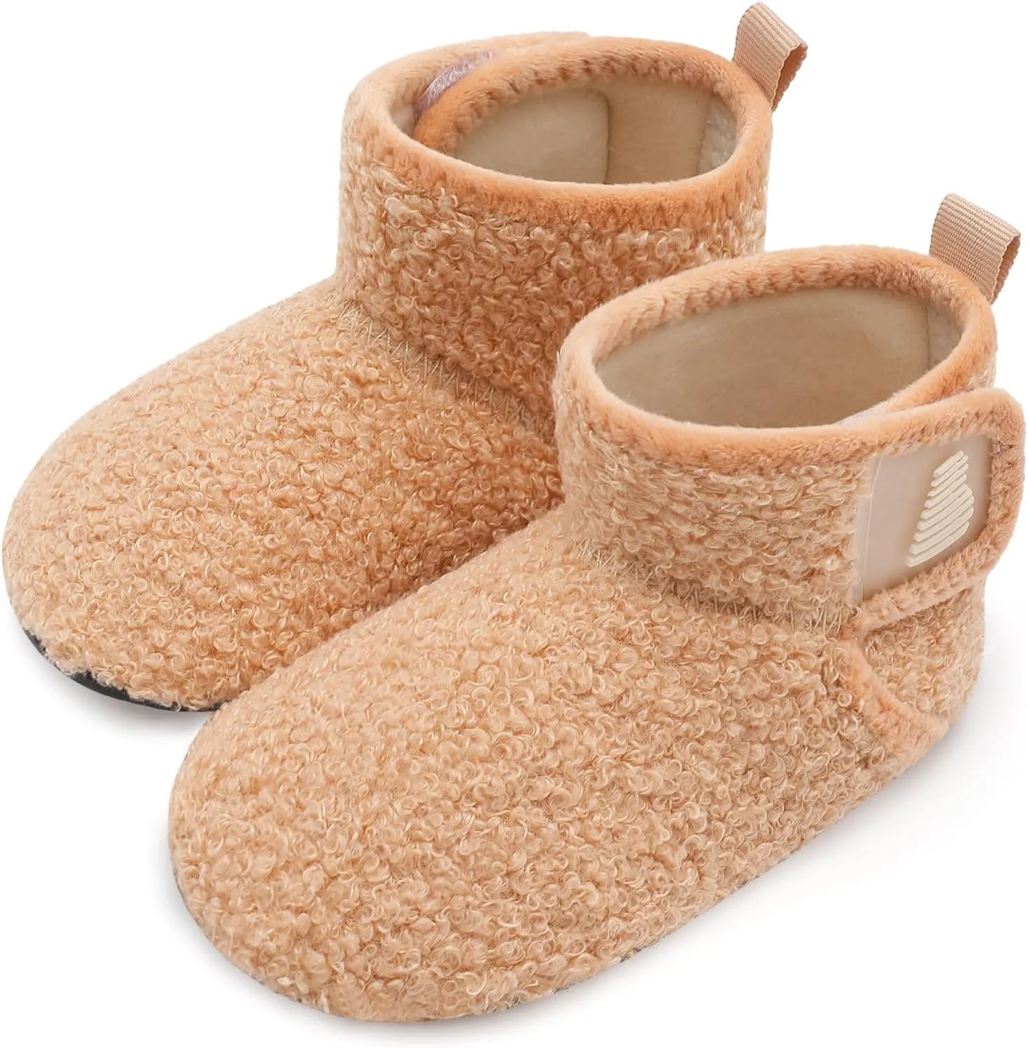 BARERUN Toddler Slippers Girls Boys House Shoes Baby Winter Booties Plush Cozy Kids House Slipper Warm Lightweight Infant Walking Shoes Socks