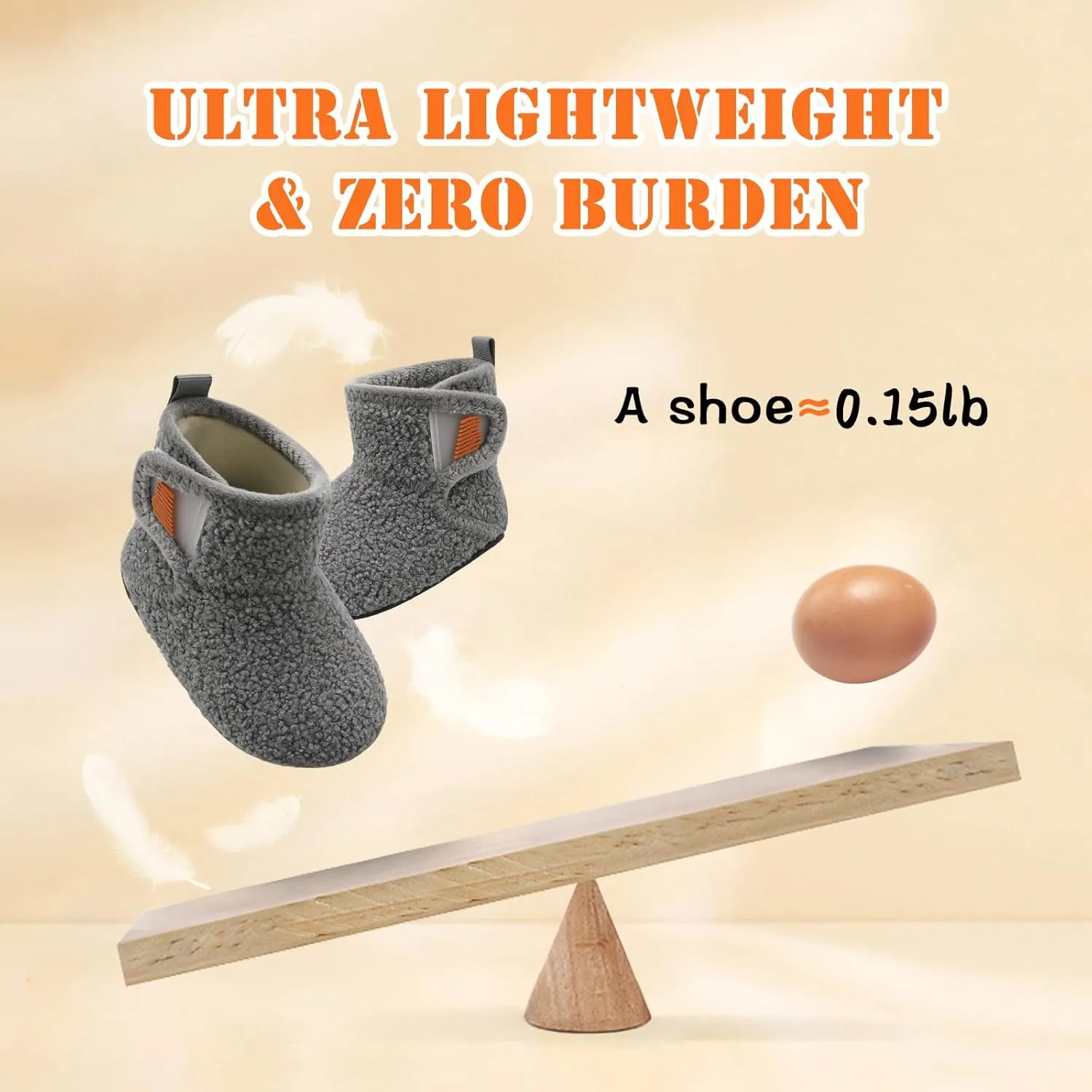BARERUN Toddler Slippers Girls Boys House Shoes Baby Winter Booties Plush Cozy Kids House Slipper Warm Lightweight Infant Walking Shoes Socks