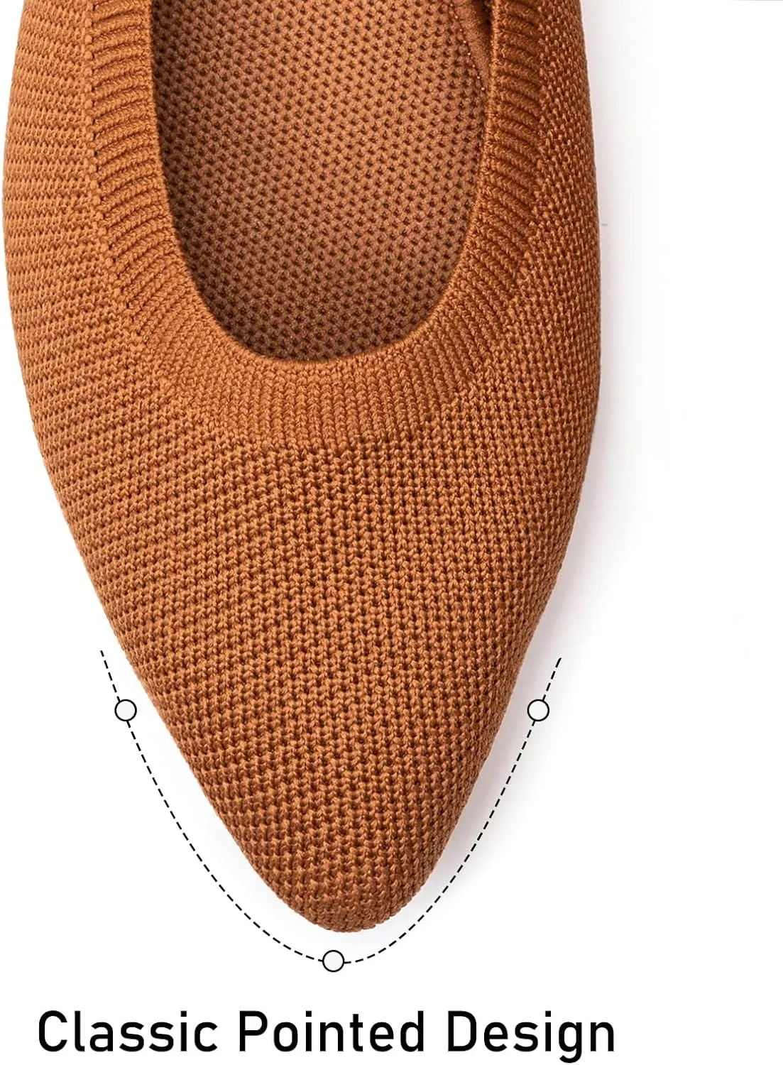 BEJINASH Women's Pointed Toe Flats Knit Flats Shoes for Women Comfortable Light Walking Shoes