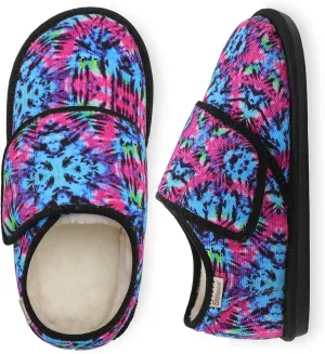 Besroad Womens Furry Memory Foam House Slippers Wide Diabetic Shoes Adjustable Bedroom Slippers Arthritis Edema Swollen House Shoes Indoor Outdoor
