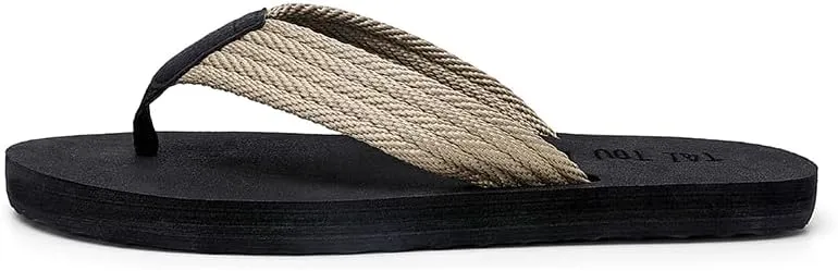 Big Size Men's Flat Flip Flops,Slippers,Mesh Upper,Summer Beach Shoes,Lightweight Comfort Indoor Outdoor