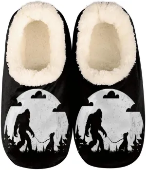 Bigfoot Home Slippers Women Men, Fluffy Slippers, Warm Fleece Lined Shoes Cozy Plush Non-Slip House Slippers for Indoor and Outdoor, XXL