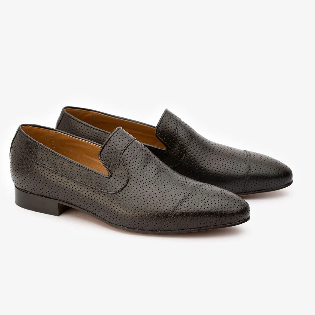 Black Perforated Loafer