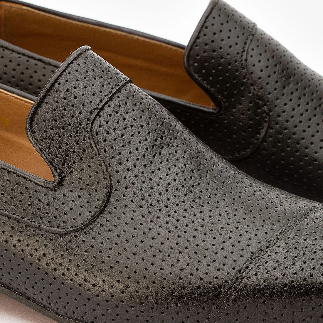 Black Perforated Loafer