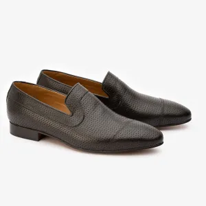 Black Perforated Loafer
