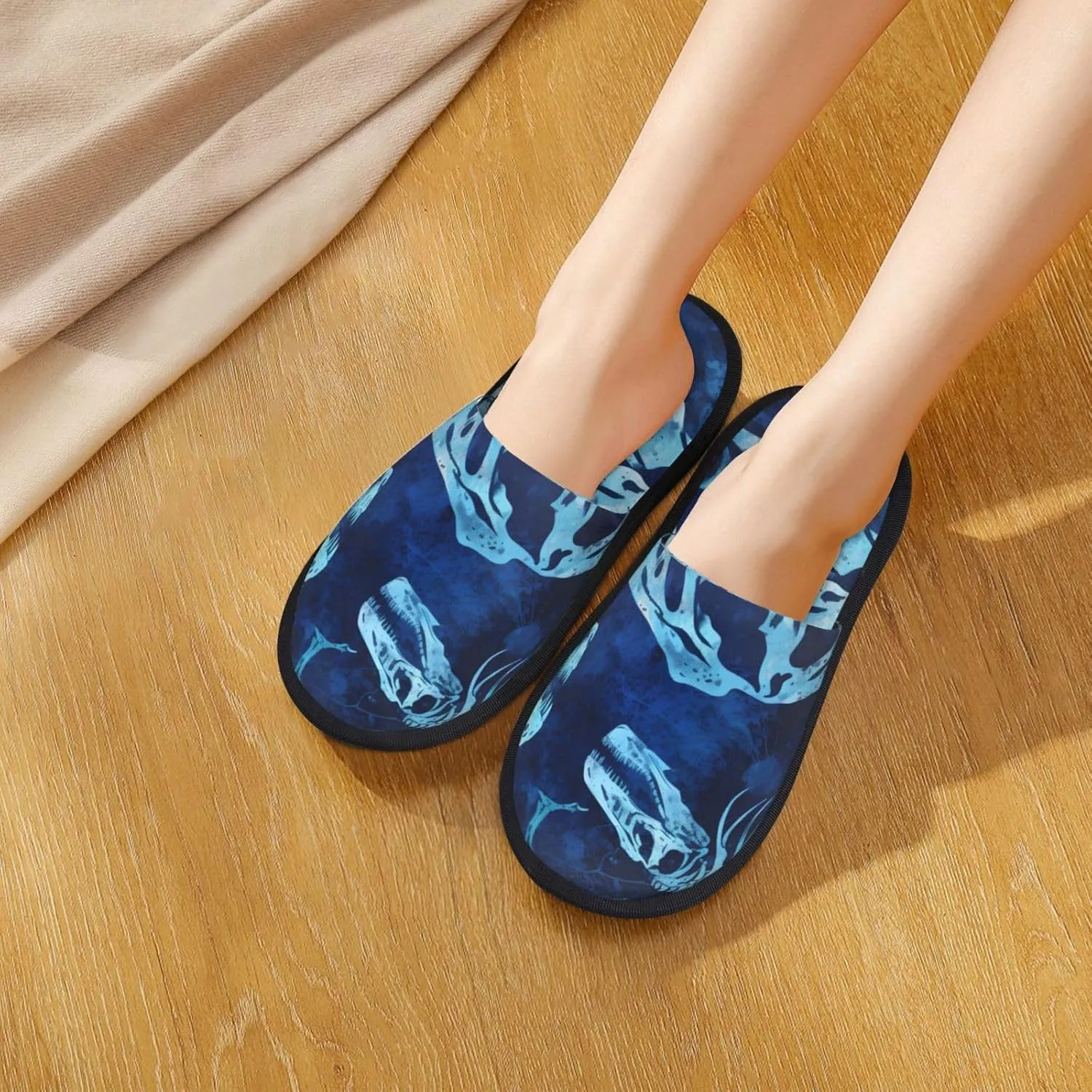 Blue Purple Nebula Slipper Fluffy House Slipper Cozy Fluffy Slipper for Home Office Travel Hotel