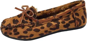 Blueberry Womens Faux Soft Suede Fur Lined Moccasin House Slippers Indoor Outdoor