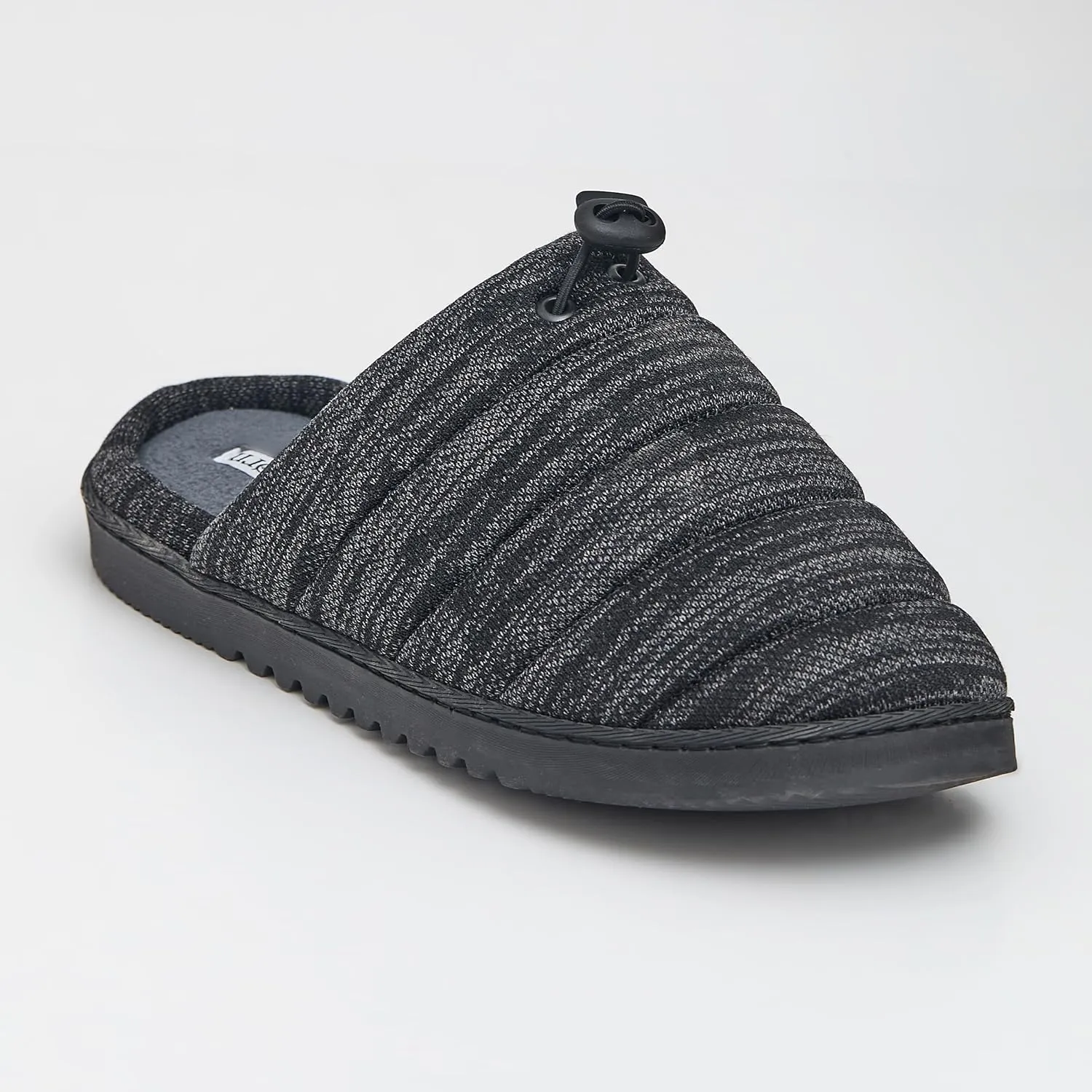 BORN Adjustable Quilted Puffer Scuff Slippers for Men, Adjustable Mens Slippers with Treaded Sole, Gifts for Him