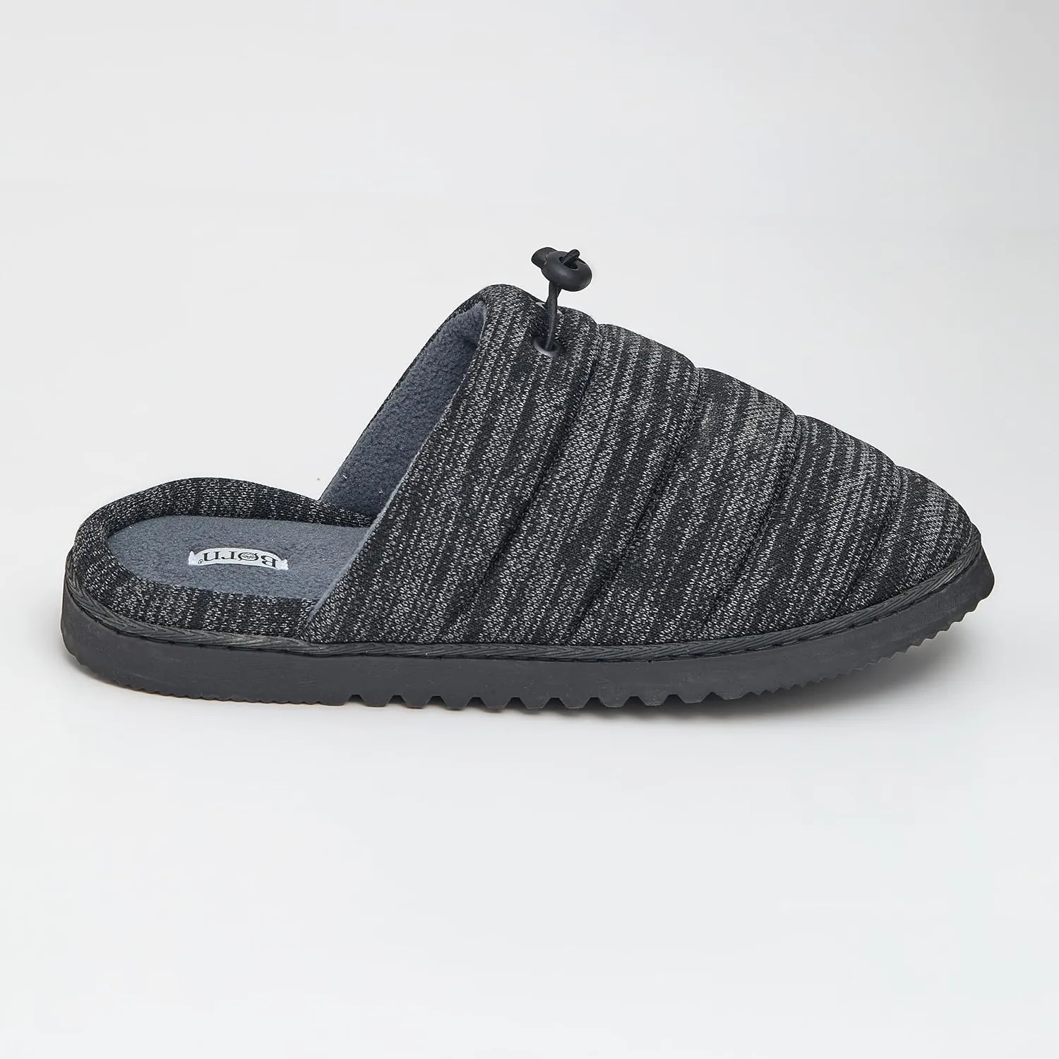 BORN Adjustable Quilted Puffer Scuff Slippers for Men, Adjustable Mens Slippers with Treaded Sole, Gifts for Him