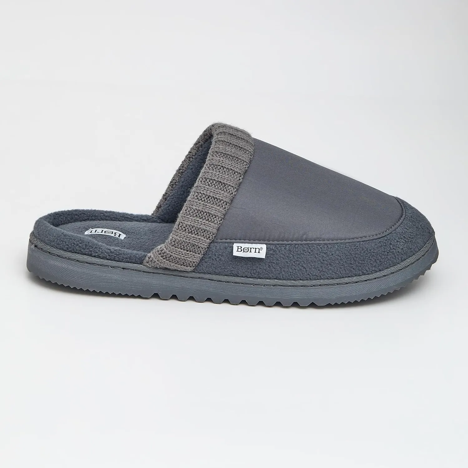 BORN Multi Fabrication Scuff Slippers for Men, Mens Slippers Indoor Fleece-Lined, Gifts for Him