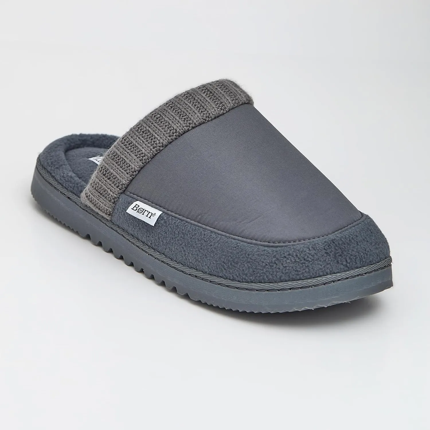 BORN Multi Fabrication Scuff Slippers for Men, Mens Slippers Indoor Fleece-Lined, Gifts for Him