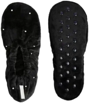 Brookstone Plush Footies - Slippers with Memory Foam Insole - Ultra-Soft Sherpa Footies for Indoor Wear, Non-Skid Sole, One-Size-Fits-Most, Machine Washable Slippers for Women