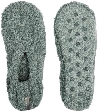 Brookstone Plush Footies - Slippers with Memory Foam Insole - Ultra-Soft Sherpa Footies for Indoor Wear, Non-Skid Sole, One-Size-Fits-Most, Machine Washable Slippers for Women