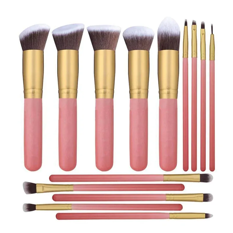 Brush 14pcs Makeup Super affordable Flexible customer care Set Handle Wood
