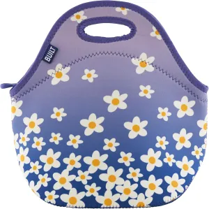 BUILT Gourmet Getaway Soft Neoprene Lunch Tote Bag Lightweight, Insulated and Reusable, One Size, Wild Lavender Daisy
