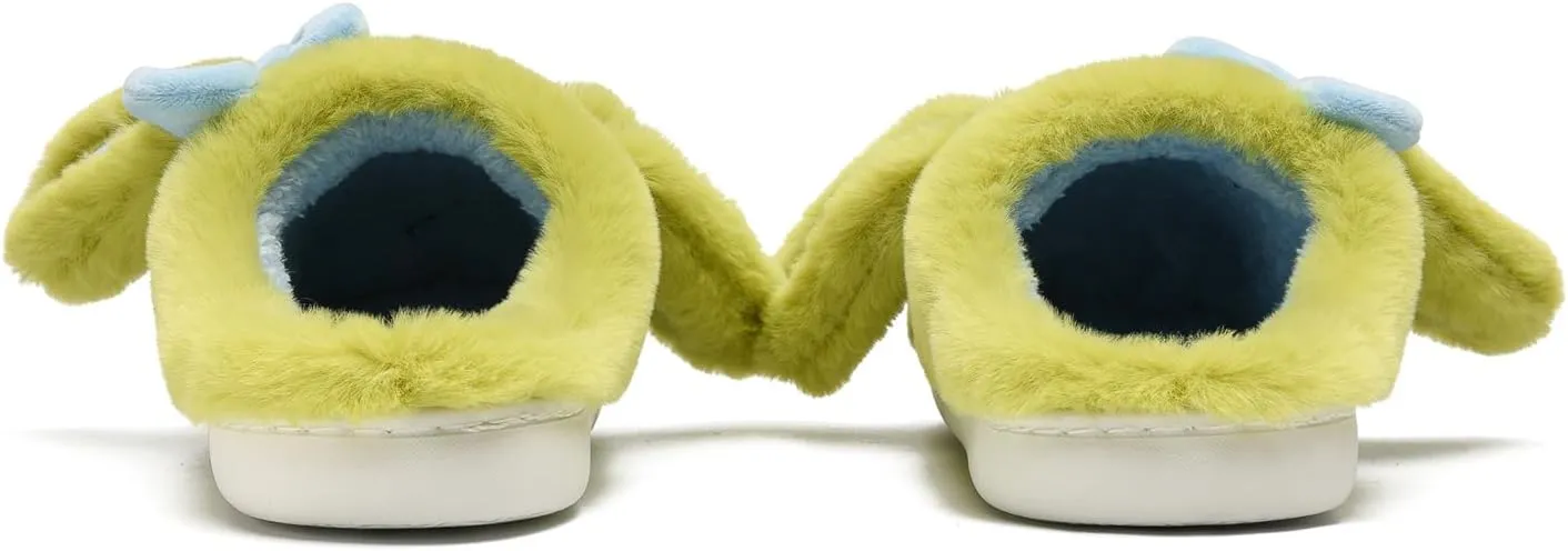 Bunny Animal Slippers for Women and Men, Cute Bow Fuzzy Fluffy Comfy Plush Cartoon Woman Preppy Funny Furry Rabbit Pillow Cloud Home Bedroom House Slipper for Womens Indoor and Outdoor