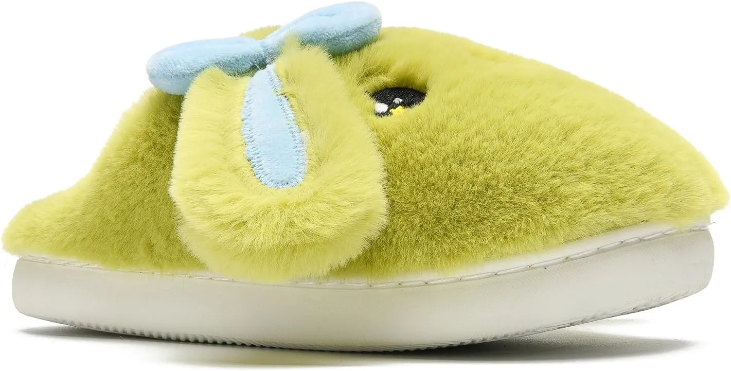Bunny Animal Slippers for Women and Men, Cute Bow Fuzzy Fluffy Comfy Plush Cartoon Woman Preppy Funny Furry Rabbit Pillow Cloud Home Bedroom House Slipper for Womens Indoor and Outdoor