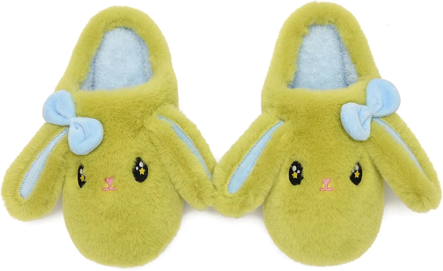 Bunny Animal Slippers for Women and Men, Cute Bow Fuzzy Fluffy Comfy Plush Cartoon Woman Preppy Funny Furry Rabbit Pillow Cloud Home Bedroom House Slipper for Womens Indoor and Outdoor