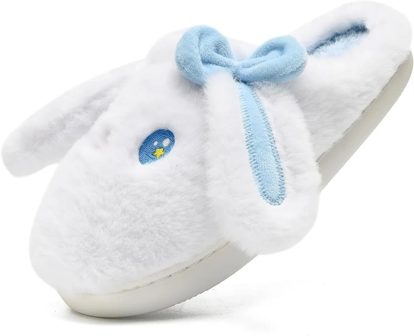 Bunny Animal Slippers for Women and Men, Cute Bow Fuzzy Fluffy Comfy Plush Cartoon Woman Preppy Funny Furry Rabbit Pillow Cloud Home Bedroom House Slipper for Womens Indoor and Outdoor